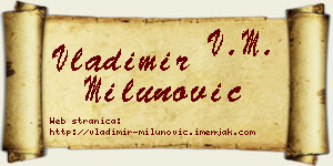 Vladimir Milunović vizit kartica